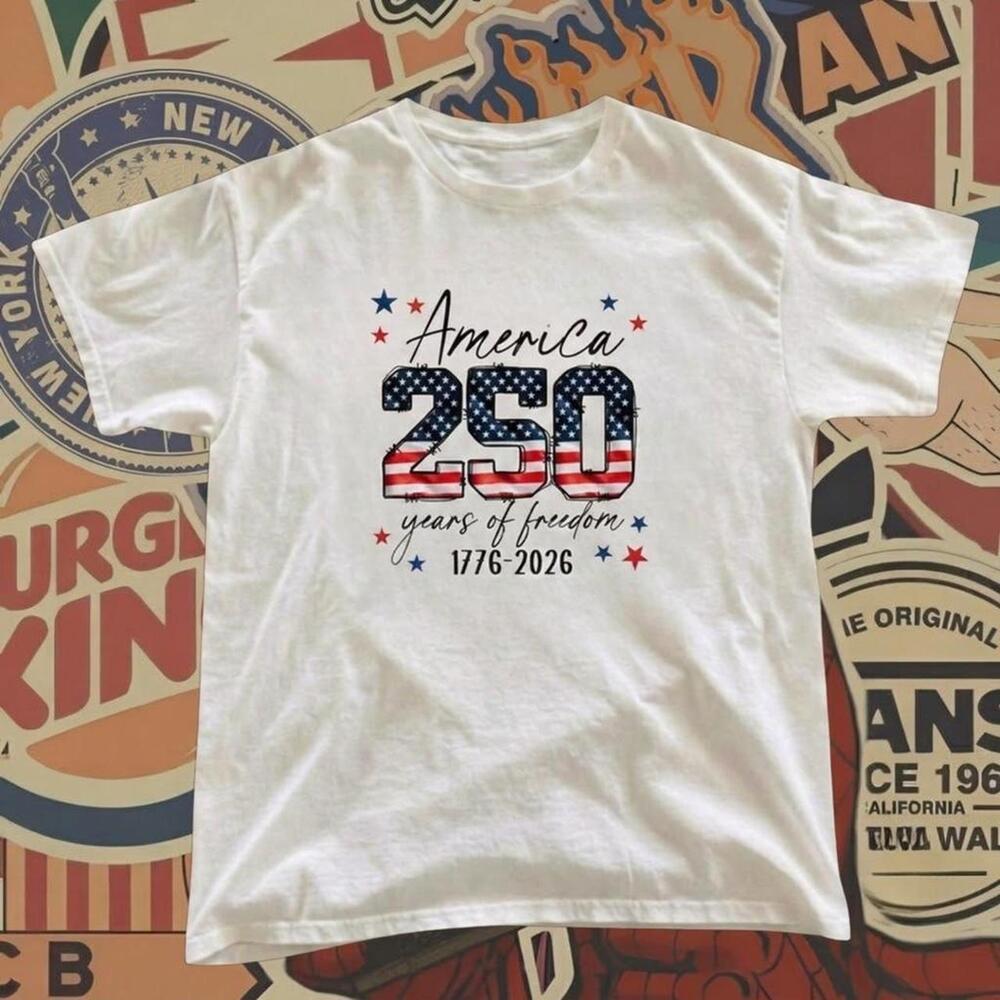 White American 250 Years Of Freedom 1776-2026 Graphic Tee